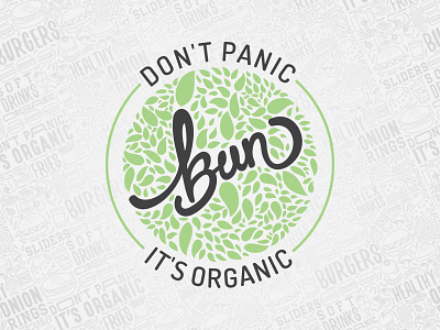 Bun - Organic Restaurant branding lettering logo design logos
