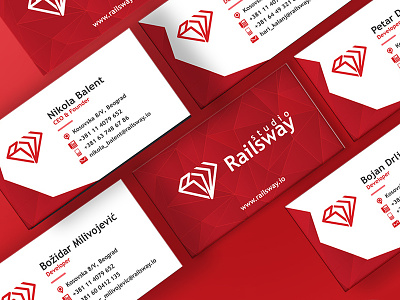 Studio RailsWay Business Card business card card logo logo design monogram