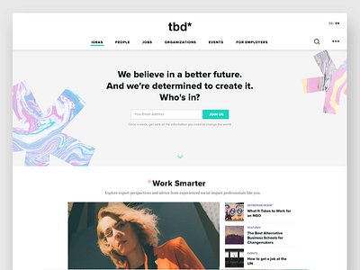 tbd Homepage redesign website