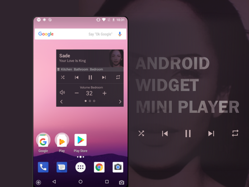 Teufel Android Widget mini player widget android mobile feature