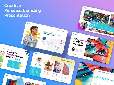 Creative Personal Branding Slides app branding creative design graphic design ideas personal brand pitch powerpoint presentation slides