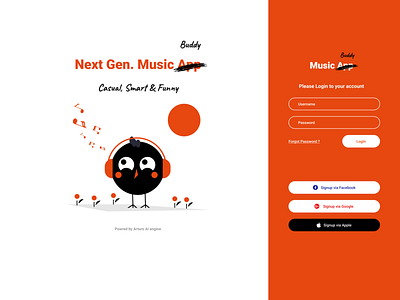 Music App  Login UI