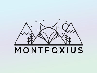 Montfoxius animal fox line lineart logo minimal mountain