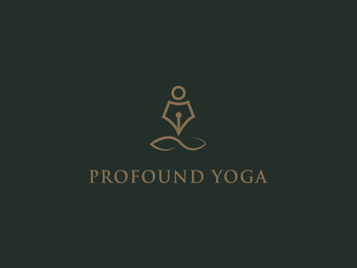 Yoga clean education fitness logo meditation pen training writing yoga