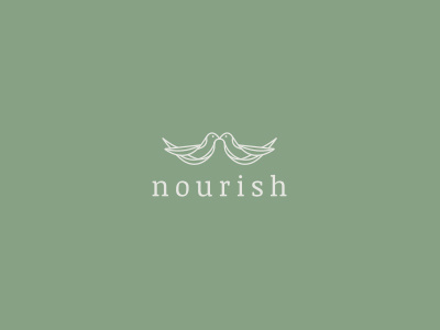 Nourish bird clean food green health line lineart logo minimalistic nest simple vegan