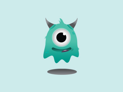 Nebu the monster animal cartoon character creature cute eye illustration logo monster