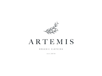 Artemis art clean clothes design illustration leaf logo minimalistic modern organic simple vector
