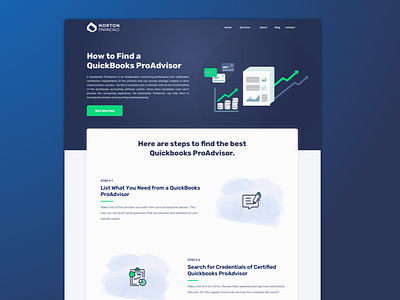 Finance accounting landing page