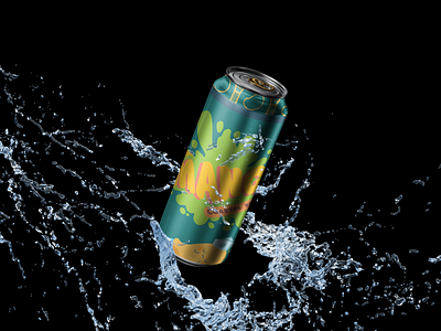 Floating can mockup_Mango branding design typography