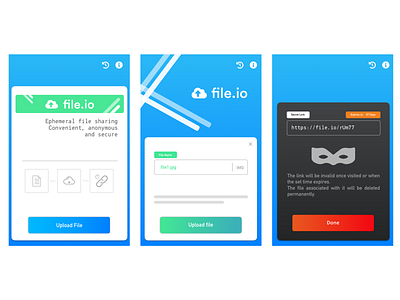 Fileio Android App android app android app design blue design gradient buttons lines rounded corners ui