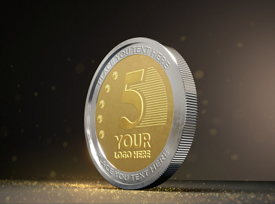 Gold Coin Mockup coin coins gold golden mock up mockup money psd realistic silver