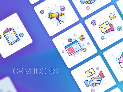 Today Page Icons calendar crm dashboard deals events icon illustration notification tasks