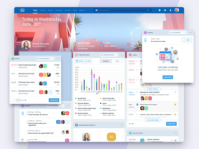 Postweb Dribbble Nimble Today crm feature illustraion layout product product design ui ux design widget