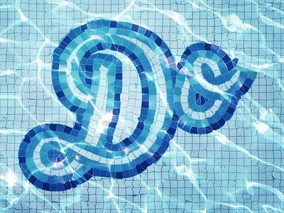 Mosaic WIP (underwater) custom type experimentation font design lettering mosaic script typography