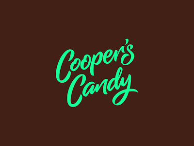 Cooper's Candy Logotype bespoke branding calligraphy custom type font font design letter design lettering logo logo design logotype script type design typography