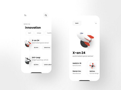 Explore in Innovation | Minimal App UI Concept animation design illustration motiongraphics typography ui uiux userexperience userinterfacedesign webdesign