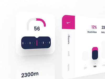 Nike Fitness Widgets | Minimal Design Concept aftereffects animation dashboard dashboard ui data visualization figma fitness app motiongraphics trending ui ui trends userexperience userinterfacedesign webdesign
