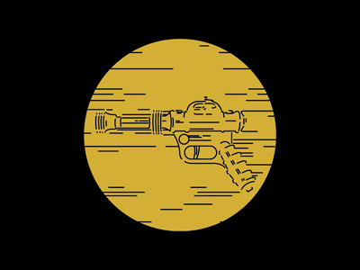 Ray Gun Gold blackformat death ray death star geek icons laser playoff ray gun sci fi space star wars