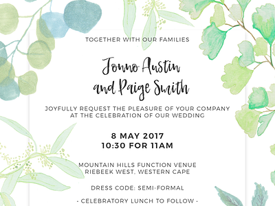 Wedding Invitation Website adobe xd botanical greenery illustration responsive design ux watercolours wedding wedding website
