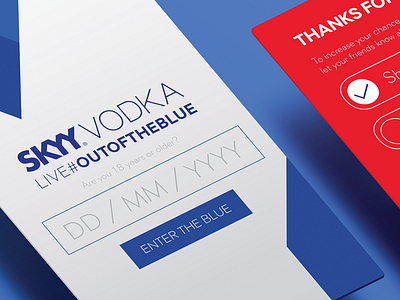 #outoftheblue campaign for SKYY Vodka South Africa age gate app interface mobile app ui design web app