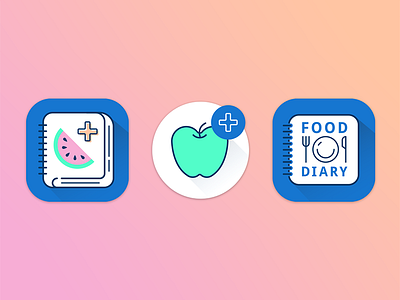 App icon concepts app icon calorie tracking food food app food diary fruit ingredients logo