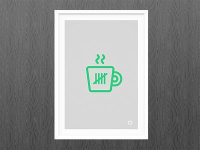 Coffee Print coffee flat green grey icon iconography picture picture frame poster print stroke wood