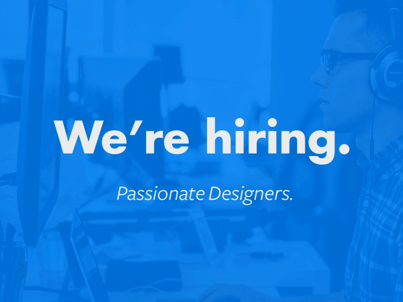 We're Hiring. 352 animation blue careers designers gif hiring icon jobs stroke ui ux