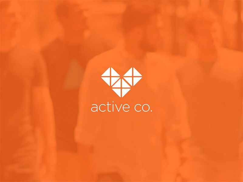 Active Co. Logo animation app branding coworkers fitness geometric gotham health identity logo team triangle