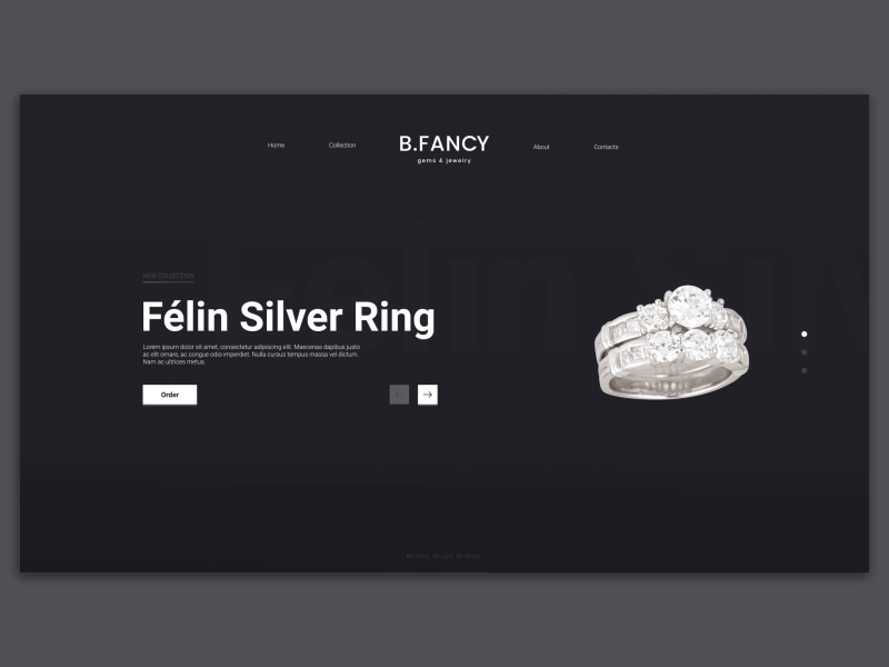 B.Fancy Jewelry Website Design bfancy graphic design hero image jewellery jewelry store slider ui ui animation web website website animation