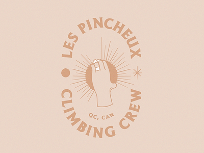 Les pincheux ● Climbing crew branding climbing community design hand illustration logo patch sun vintage