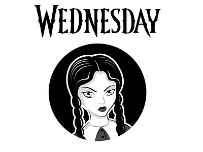 Wednesday Addams character character design design digital drawing drawing graphic design illustration logo vector vector art vector drawing wednesday wednesday addams