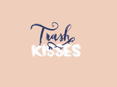Trash Kisses illustration lettering puppykisses