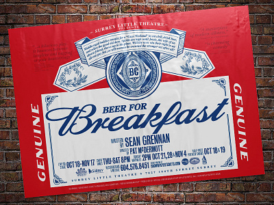 "Beer For Breakfast" Poster for Surrey Little Theater play poster theatre