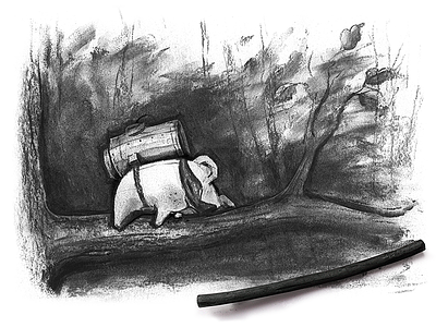 Sketch for Hamster Thief author backpack flight forest games hamster hamsterthief illustration nut pencil watercolor