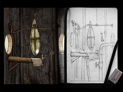 Today's location sketch author design developer gamedesign hamster hamsterthief indiegamedev pencil sketch sketchbook sketching videogame