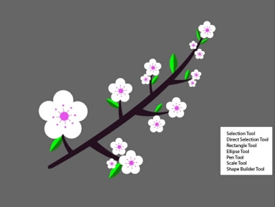 Flower branch design flowerdesign typography vector
