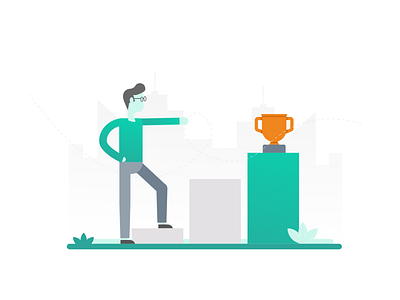 illustration rewards design illustration interface man reward rewards technology trophy ui vector