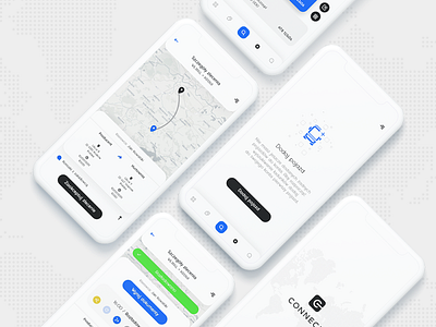 Connect-trans app design flat minimal ui ux web website