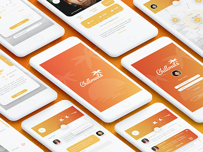 Chillmeets App app design flat freetime holiday palms ui ux web website