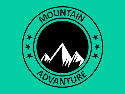 MOUNTAIN ADVANTURE LOGO branding circle logo circle type logo design elegant logo design eye catchy logo graphic design illustration logo