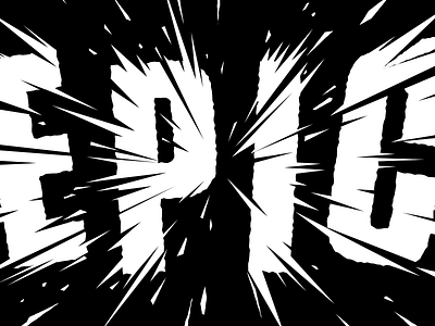 Epic black explosion lightspeed type typography white