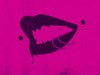 Nasty Mouth drip grunge illustration infinite pulp kink kinky lips lipstick magenta mouth nasty copy piercing pink punk rings sexy smile teeth true grit texture supply vector