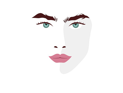 That face! eyebrows eyes green eyes illustration white white face