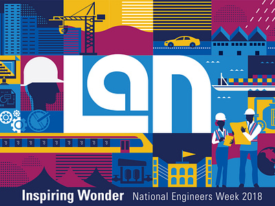 Inspiring Wonder blue city civil engineers construction engineers magnet vector yellow