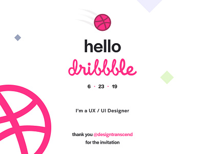 Hello, Dribbble!! dribbble invitation figma hello dribbble thank you