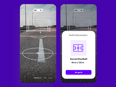 AR Fitness app - AR Court placement app design augmented reality blue fitness illustration ios app mobile modern purple sports user experience user interface ux virtual assistant virtualreality white