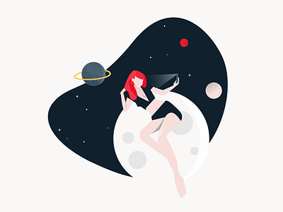 Space Selfie Illustration