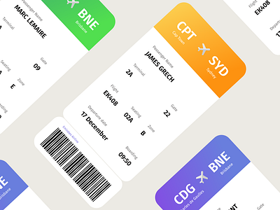 Boarding pass ui design