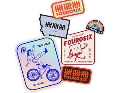 Stickers - fourOsix design graphic design illustration merchandise montana procreate screenprinting stickers teeshirt