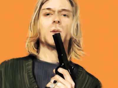 Cobain Tribute digitalart drawing illustration kurtcobain nirvana orange photoshop wacom